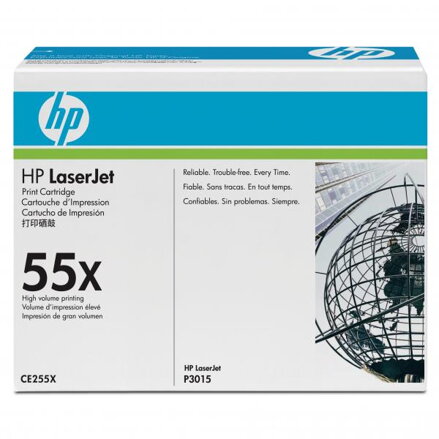HP originální toner CE255X, black, 12500str., HP 55X, HP LaserJet P3015, LaserJet Pro 500 MFP M521dn, O