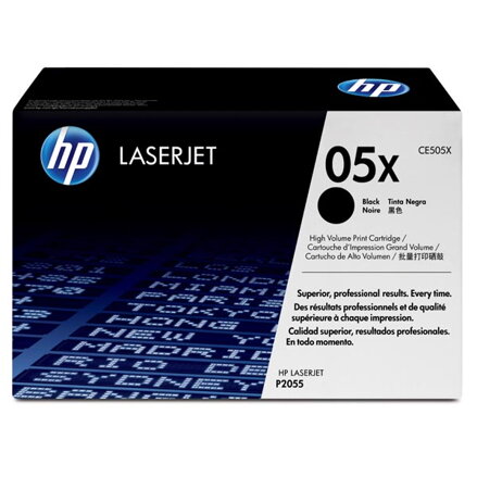 HP originální toner CE505X, black, 6500str., HP 05X, high capacity, HP LaserJet P2055, O