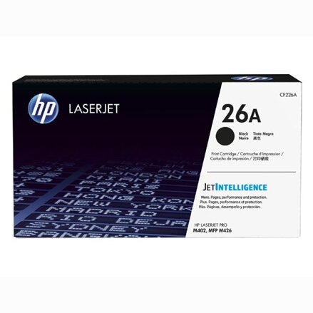 HP originální toner CF226A, black, 3100str., HP 26A, HP LaserJet Pro M402, Pro MFP M426, 700g, O