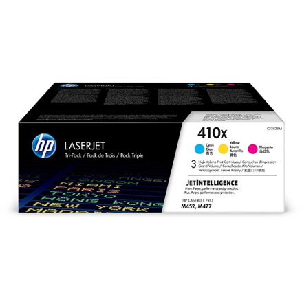 HP originální toner CF252XM, CMY, 15000 (3x5000)str., HP 410X, high capacity, HP LaserJet Pro M452, MFP M377, MFP M477, 3ks, O