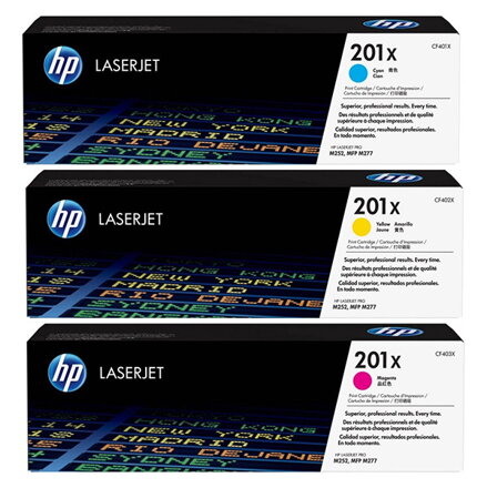 HP originální toner CF253XM, CMY, 6900 (3x2300)str., HP 201X, HP Color LaserJet MFP M277, Pro M252, M274, 3ks, O
