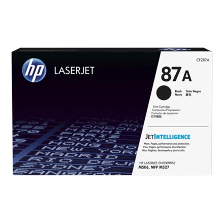 HP originální toner CF287A, black, 8550str., HP 87A, HP LJ Enterprise M506, HP LJ Pro MFP M527, M501n, 930g, O