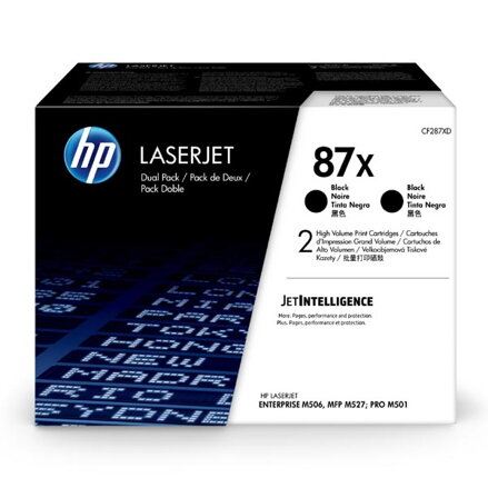 HP originální toner CF287XD, black, 36000 (2x18000)str., HP 87X, HP LaserJet Enterprise M506dh,dn,n,x, M501n, dual pack, 2x2,7 kg,