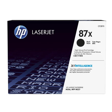 HP originální toner CF287X, black, 18000str., HP 87X, high capacity, HP LJ Enterprise M506, HP LJ Pro MFP M527,  M501n, 1230g, O