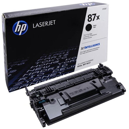 HP originální toner CF287X, black, 18000str., HP 87X, high capacity, HP LJ Enterprise M506, HP LJ Pro MFP M527,  M501n, 1230g, O