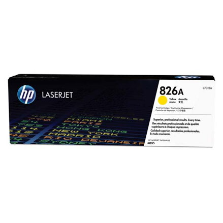HP originální toner CF312A, yellow, 31500str., HP 826A, HP Color LaserJet Enterprise M855dn, M855x+, M855x+, O