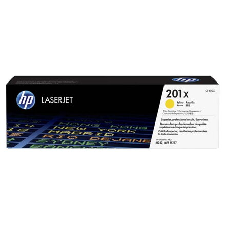 HP originální toner CF402X, yellow, 2300str., HP 201X, HP Color LaserJet MFP 277, Pro M252, 770g, O