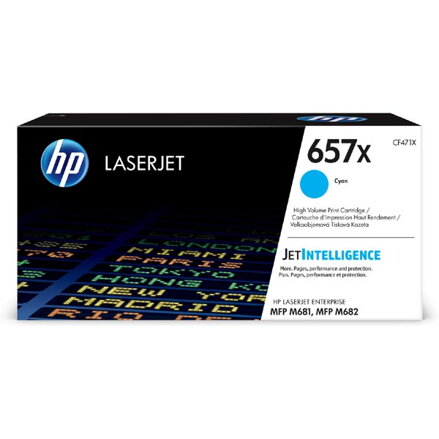 HP originální toner CF471X, cyan, 23000str., HP 657X, high capacity, HP LaserJet Enterprise MFP M681dh,MFP M681f,LaserJet, O