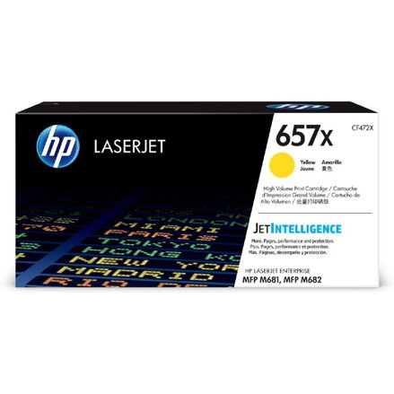 HP originální toner CF472X, yellow, 23000str., HP 657X, high capacity, HP LaserJet Enterprise MFP M681dh,MFP M681f,LaserJet, O