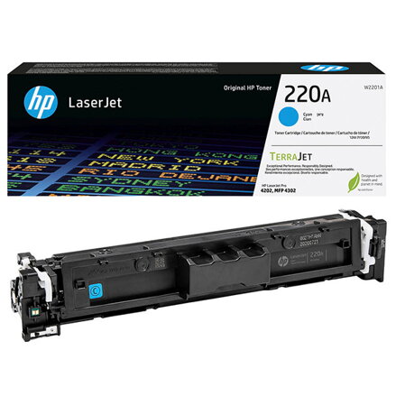 HP originální toner W2201A, cyan, 1800str., HP 220A, HP Color LaserJet Pro MFP 4301, MFP 4303