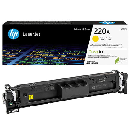 HP originální toner W2202X, HP 220X, yellow, 5500str., high capacity, HP Color LaserJet Pro MFP 4301, MFP 4303