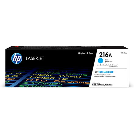 HP originální toner W2411A, cyan, 850str., HP 216A, HP Color LaserJet Pro M182 , M183, O