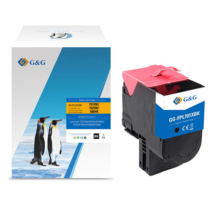 G&G kompatibilní toner s 70C2HK0, black, 4000str., NT-CL701XFBK, high capacity, return, pro Lexmark CS510de, CS410dn, CS310dn, CS3