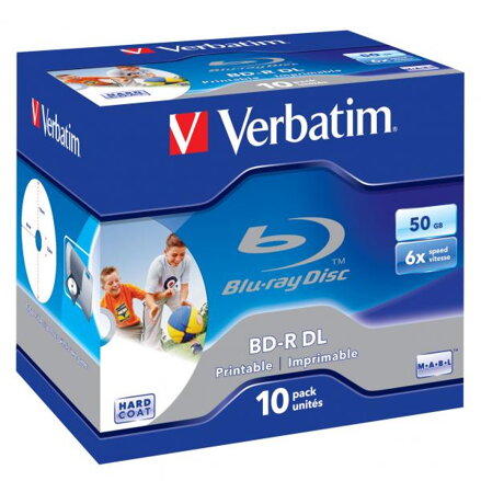 Verbatim BD-R, Dual Layer Printable, 50GB, jewel box, 43735, 6x, cena za 1 ks