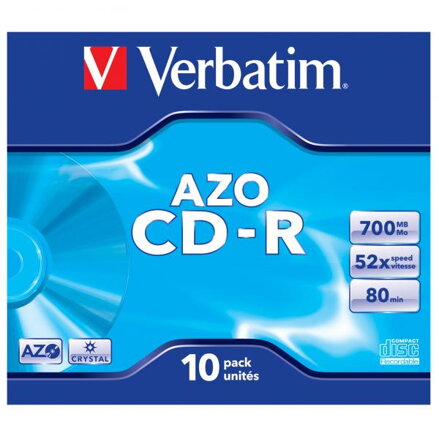Verbatim CD-R, 43326, DataLife PLUS, 1-pack, 700MB, 52x, 80min., Crystal, jewel box, CENA ZA KUS