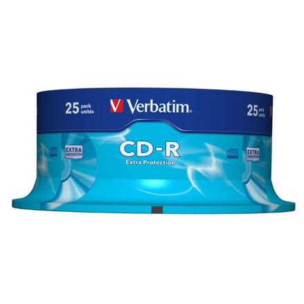 Verbatim CD-R, 43432, Extra Protection, 25-pack, 700MB, 52x, 80min., 12cm, bez možnosti potisku, cake box, pro archivaci dat