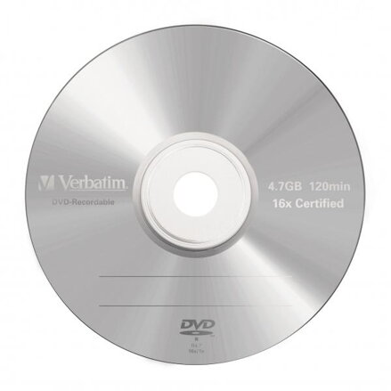 Verbatim DVD-R, DataLife PLUS, 43518, 4.7GB, 16x, jewel box, 1 KUS, Scratch Resistant, 12cm, General, Advanced Azo+, Matte Silver,