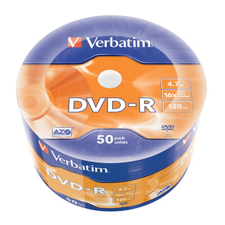Verbatim DVD-R, Matt Silver, 43788, 4.7GB, 16x, spindle, 50-pack, bez možnosti potisku, 12cm, pro archivaci dat