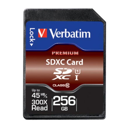 Verbatim paměťová karta Secure Digital Card Premium U1, 256GB, SDXC, 44026, UHS-I U1 (Class 10)