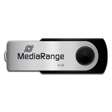 MediaRange USB flash disk, USB USB 2.0, 8GB, černý, MR908, USB-A