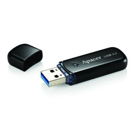 Apacer USB flash disk, USB 3.0 (3.2 Gen 1), 32GB, AH355, černý, AP32GAH355B-1, USB A, s krytkou