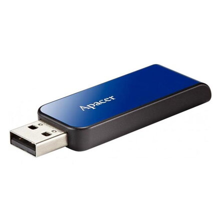 Apacer USB flash disk, USB 2.0, 32GB, AH334, modrý, AP32GAH334U-1, USB A, s výsuvným konektorem