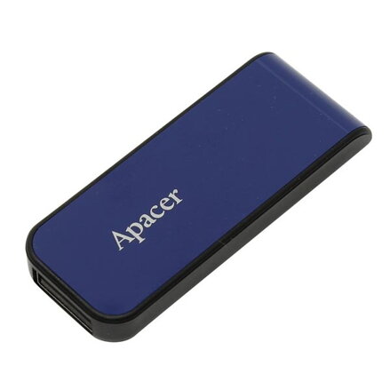 Apacer USB flash disk, USB 2.0, 32GB, AH334, modrý, AP32GAH334U-1, USB A, s výsuvným konektorem