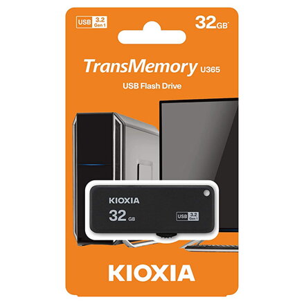 Kioxia USB flash disk, USB 3.0, 32GB, Yamabiko U365, Yamabiko U365, černý, LU365K032GG4