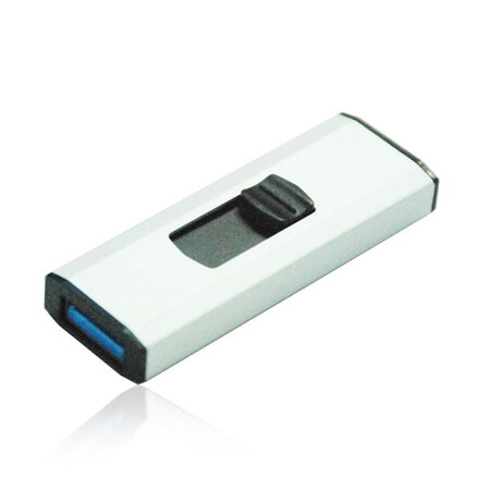 MediaRange USB flash disk, USB USB 3.0 (3.2 Gen 1), 32GB, stříbrný, MR916, USB A, s poutkem, vysouvací