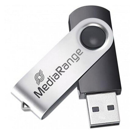 MediaRange USB flash disk, USB 2.0, 32GB, černý, MR911, USB A, swivel