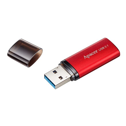 Apacer USB flash disk, USB 3.0 (3.2 Gen 1), 64GB, AH25B, červený, AP64GAH25BR-1, USB A, s krytkou Apacer USB flash disk, USB 3.0 (3.2 Gen 1), 64GB, AH25B, červený, AP64GAH25BR-1, USB A, s krytkou