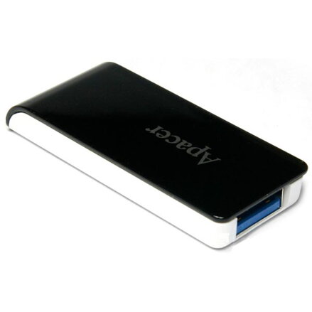 Apacer USB flash disk, USB 3.0 (3.2 Gen 1), 128GB, AH350, černý, AP128GAH350B-1, USB A, s výsuvným konektorem