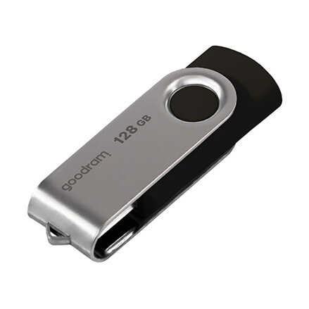Goodram USB flash disk, USB 2.0, 128GB, UTS2, černý, UTS2-1280K0R11, USB A, s otočnou krytkou