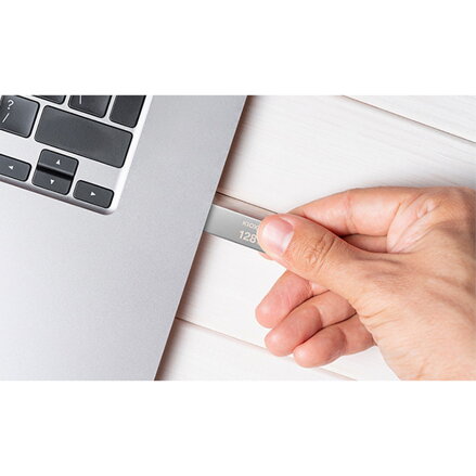 Kioxia USB flash disk, USB 3.0, 128GB, Biwako U366, Biwako U366, stříbrný, LU366S128GG4