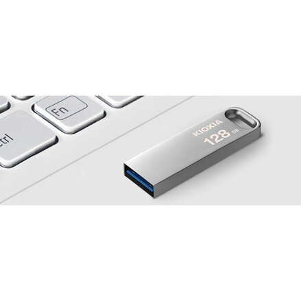 Kioxia USB flash disk, USB 3.0, 128GB, Biwako U366, Biwako U366, stříbrný, LU366S128GG4