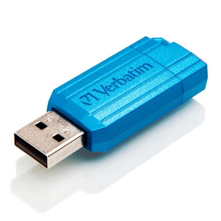 Verbatim USB flash disk, USB 2.0, 32GB, PinStripe, Store N Go, modrý, 49057, USB A, s výsuvným konektorem
