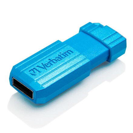 Verbatim USB flash disk, USB 2.0, 32GB, PinStripe, Store N Go, modrý, 49057, USB A, s výsuvným konektorem