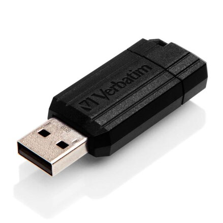 Verbatim USB flash disk, USB 2.0, 8GB, PinStripe, Store N Go, černý, 49062, USB A, s výsuvným konektorem