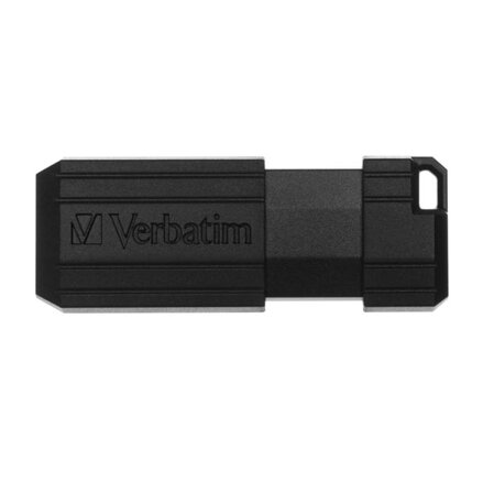 Verbatim USB flash disk, USB 2.0, 16GB, PinStripe, Store N Go, černý, 49063, USB A, s výsuvným konektorem