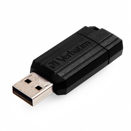 Verbatim USB flash disk, USB 2.0, 64GB, PinStripe, Store N Go, černý, 49065, USB A, s výsuvným konektorem