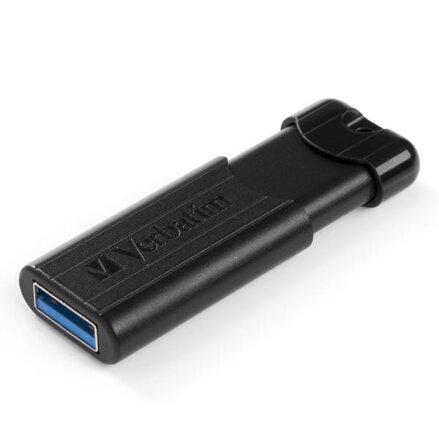 Verbatim USB flash disk, USB 3.0, 16GB, PinStripe, Store N Go, černý, 49316, USB A, s výsuvným konektorem
