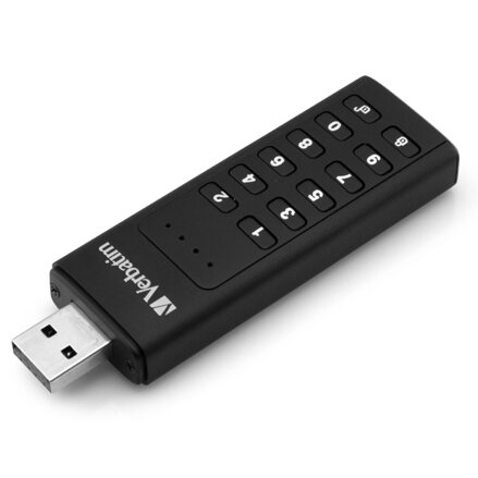 Verbatim USB flash disk, USB 3.0, 32GB, Keypad Secure, černý, 49427, 256bitové hardwarové šifrování AES, LED indikátor konektor US