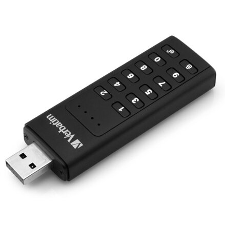 Verbatim USB flash disk, USB 3.0, 64GB, Keypad Secure, černý, 49428, 256bitové hardwarové šifrování AES, LED indikátor konektor US