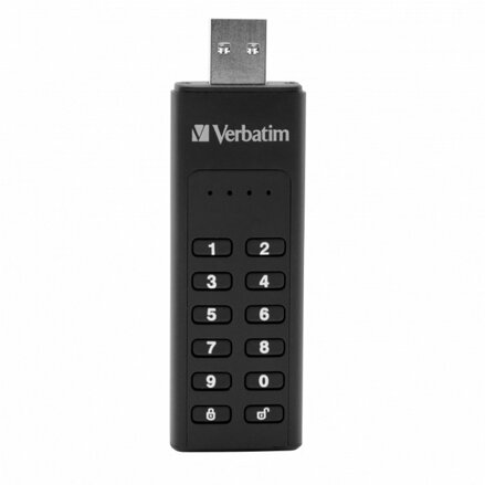 Verbatim USB flash disk, USB 3.0, 128GB, Keypad Secure, černý, 49429, USB A, 256bitové hardwarové šifrování AES, LED indikátor