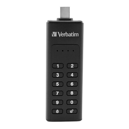 Verbatim USB flash disk, USB 3.0, 128GB, Keypad Secure, černý, 49432, USB C, 256bitové hardwarové šifrování AES, LED indikátor