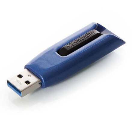 Verbatim USB flash disk, USB 3.0, 32GB, V3 MAX, Store N Go, modrý, 49806, USB A, s výsuvným konektorem