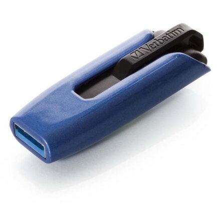 Verbatim USB flash disk, USB 3.0, 64GB, V3 MAX, Store N Go, modrý, 49807, USB A, s výsuvným konektorem