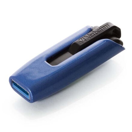 Verbatim USB flash disk, USB 3.0, 128GB, V3 MAX, Store N Go, modrý, 49808, USB A, s výsuvným konektorem