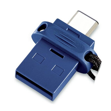 Verbatim USB flash disk OTG, USB 3.0, 32GB, Dual, modrý, 49966, USB A / USB C, s poutkem
