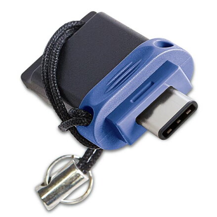 Verbatim USB flash disk OTG, USB 3.0, 32GB, Dual, modrý, 49966, USB A / USB C, s poutkem